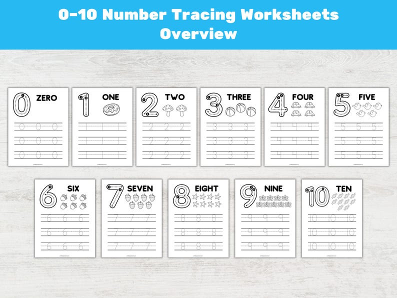 Number Tracing Worksheets 0-10: Preschool Math Writing Counting ...