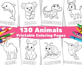Ausdruckbare Tiere Malseiten für Kinder: 132 Easy Color Book (PDF)