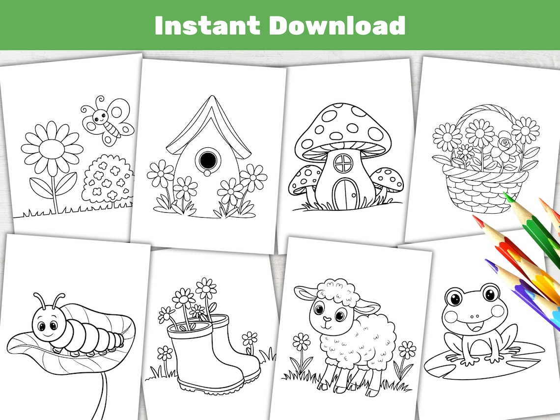 Easy Spring Flowers Coloring Pages for Kids, 3 Fun Bold Toddler ...