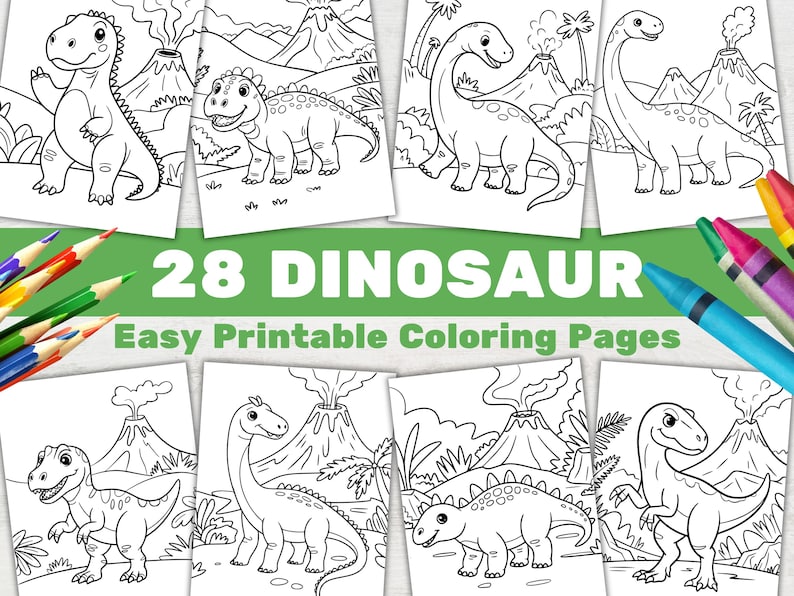 Bold and Easy Dinosaur Coloring Pages for Kids, Simpletoddler Preschool ...