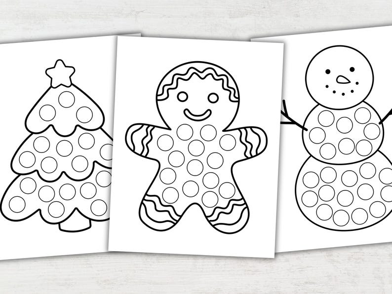 Christmas Dot Marker Coloring Pages Printable Do-a-dot Activity for ...