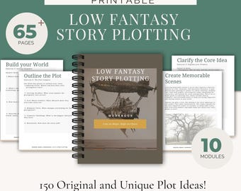Low Fantasy Writing Workbook | Story Workbook with Plot Help, Low Magic Worldbuilding