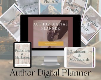 Digital Novel Writing Planner | Interactive Workbook & Journal for Authors