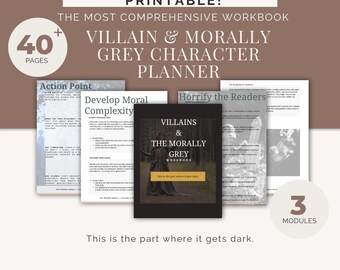 Morally Grey Character Planner | Fillable Writing Template for Complex Character Development