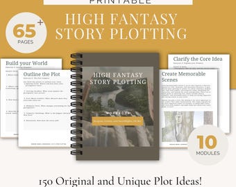 High Fantasy-plotplanner | Verhalenwerkboek met plotideeën, wereldopbouw en schrijfinstructies