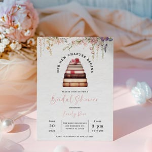 Her New Chapter Bridal Shower Invitation | Book-Themed Bridal Shower | Fantasy Wedding | Library Bridal Shower |  Digital Template