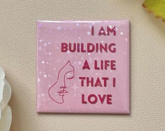 Inspirational Zitat Kühlschrankmagnet: Girly Pink Coquette Decor