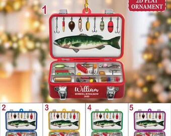 Personalized Fishing Tackle Box 2D Flat Ornament, Custom Name Christmas ...
