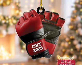 Mixed Martial Arts Ornament, Personalized MMA Glove 2D Flat Ornament, MMA Gift, MMA Lover Gifts, Mixed Martial Arts Gift Idea, Game Day Gift