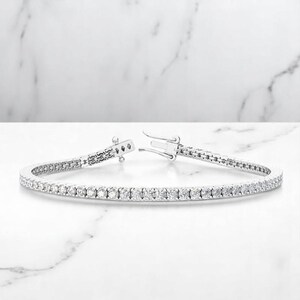 Cubic Zirconia Tennis Diamond Bracelet | Elegant Sparkly Bracelet for Women | Luxury Jewelry | Stacking Bracelet | Stylish Gift for Wife .