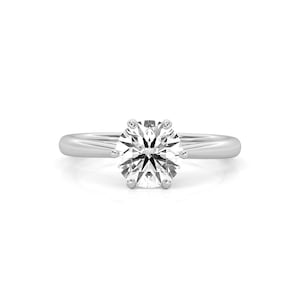 2 CT Round Cut Moissanite Engagement Ring,14k Solid Gold Engagement Ring,6-Prong Solitaire Moissanite Ring, Promise Ring,Gift for Women