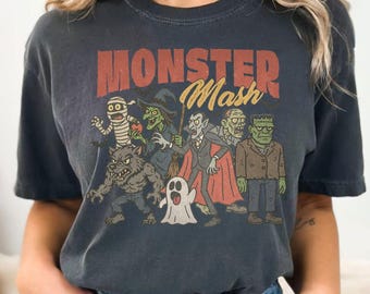 Retro Halloween Ghost Tee: Spooky Monster Mash Comfort Colors Shirt
