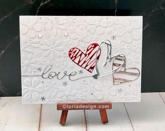 Anniversary Handmade Greeting Card - Love Heart