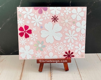 Greeting Card Set – Handmade Floral, Shimmer Die-Cut, All Occasion
