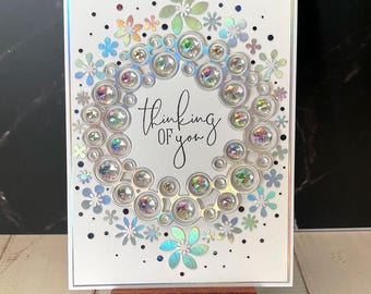 Just Because Handmade Greeting Card- Luxury One-of-a-Kind "Thinking of You" Card