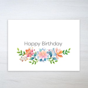 Cartão de Aniversário - Download Digital - Cartão de Feliz Aniversário para Imprimir - Cartão de Saudações - Presente Perfeito - Cartão para Imprimir