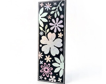 Handmade Bookmark - Mother of Pearl Style Floral Pattern