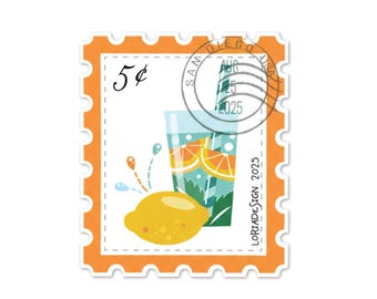 Refreshing Lemon Mint Sticker - Vinyl Sticker for Journals, Laptops, Water Bottles