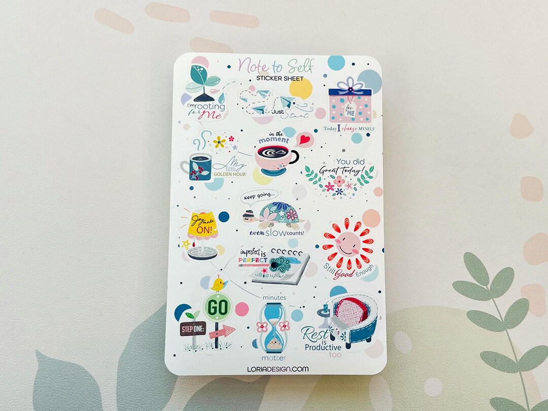 Note to Self Sticker Sheet – Motivational Affirmations, Gentle Self ...