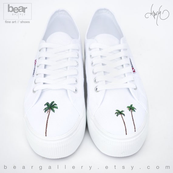 Custom Palm Tree Superga Shoes Hand 