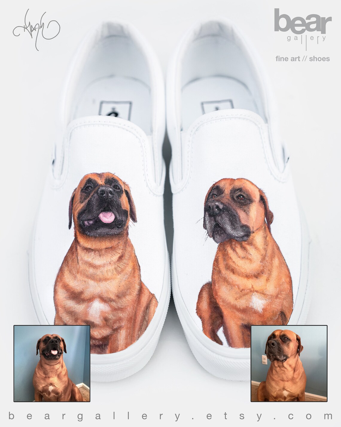 Custom Painted Dog Vans Shoes Hand Painted Dog Shoes Pet Etsy