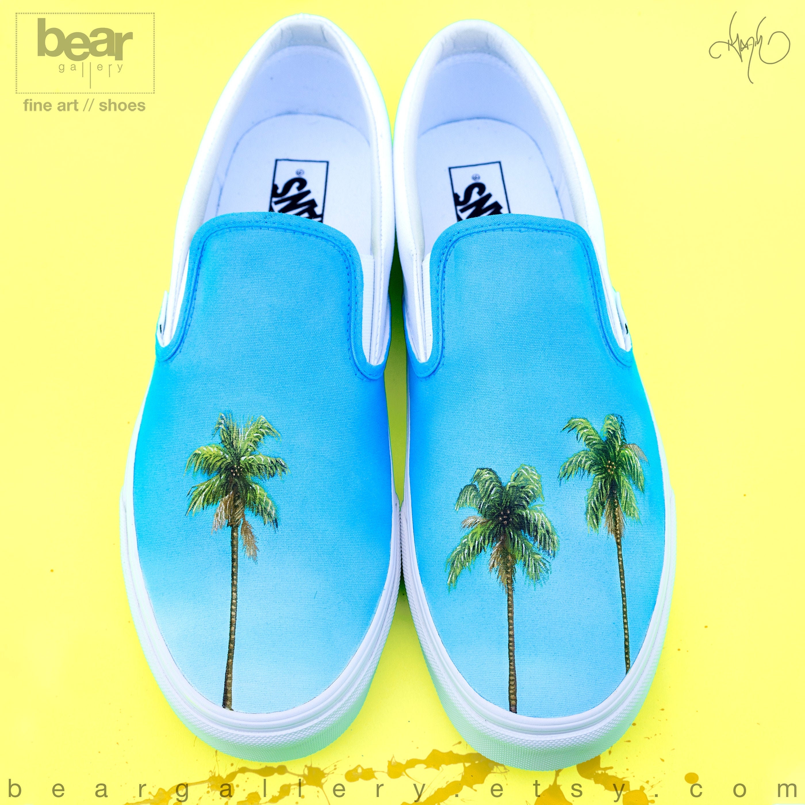 Custom Painted Palm Tree Vans Shoes