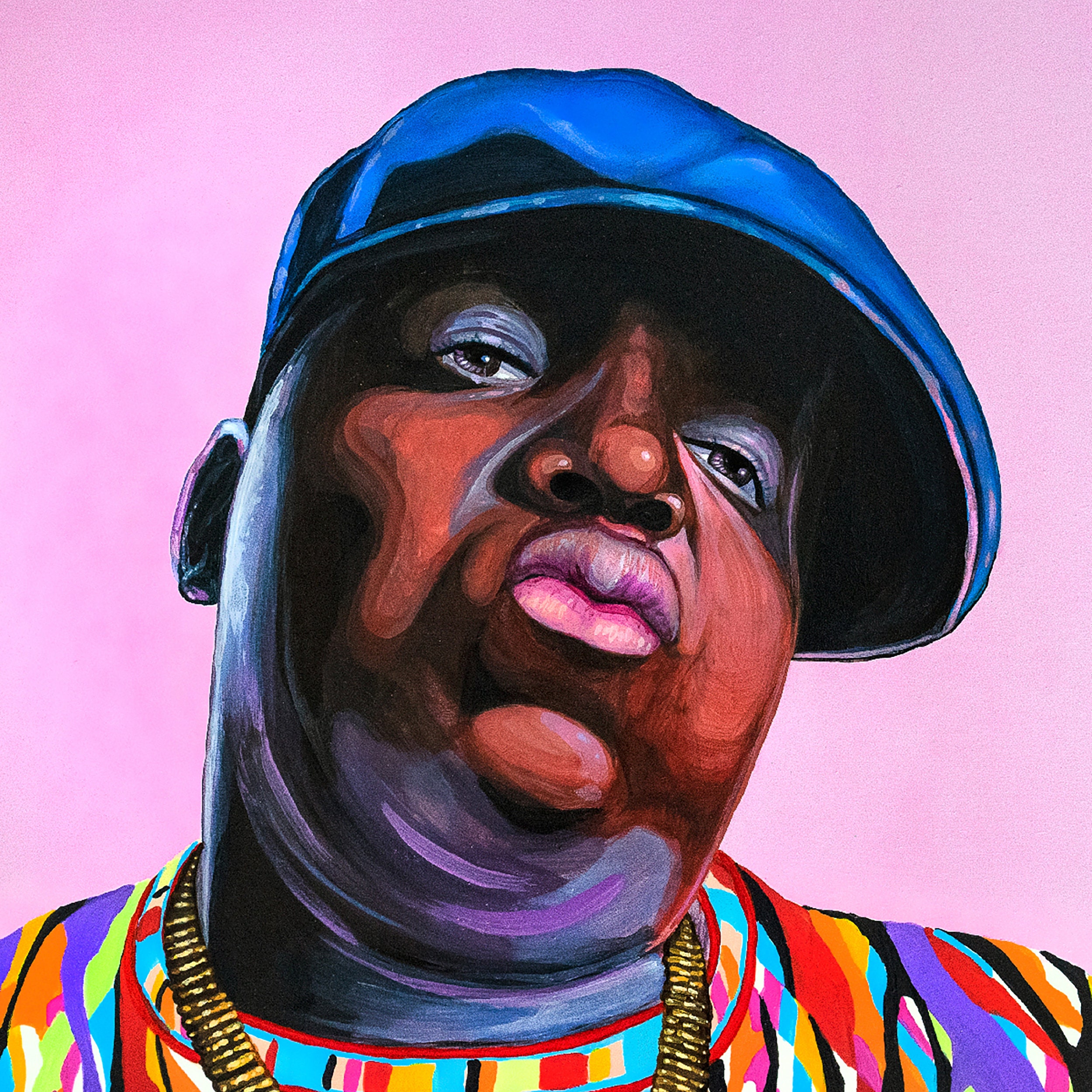 レア特大一点物notorious bigペイントアート Original Painting - Notorious BIG - Biggie Smalls - Original