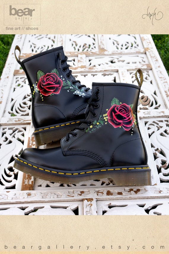 Custom Hand Painted Doc Martens Floral 