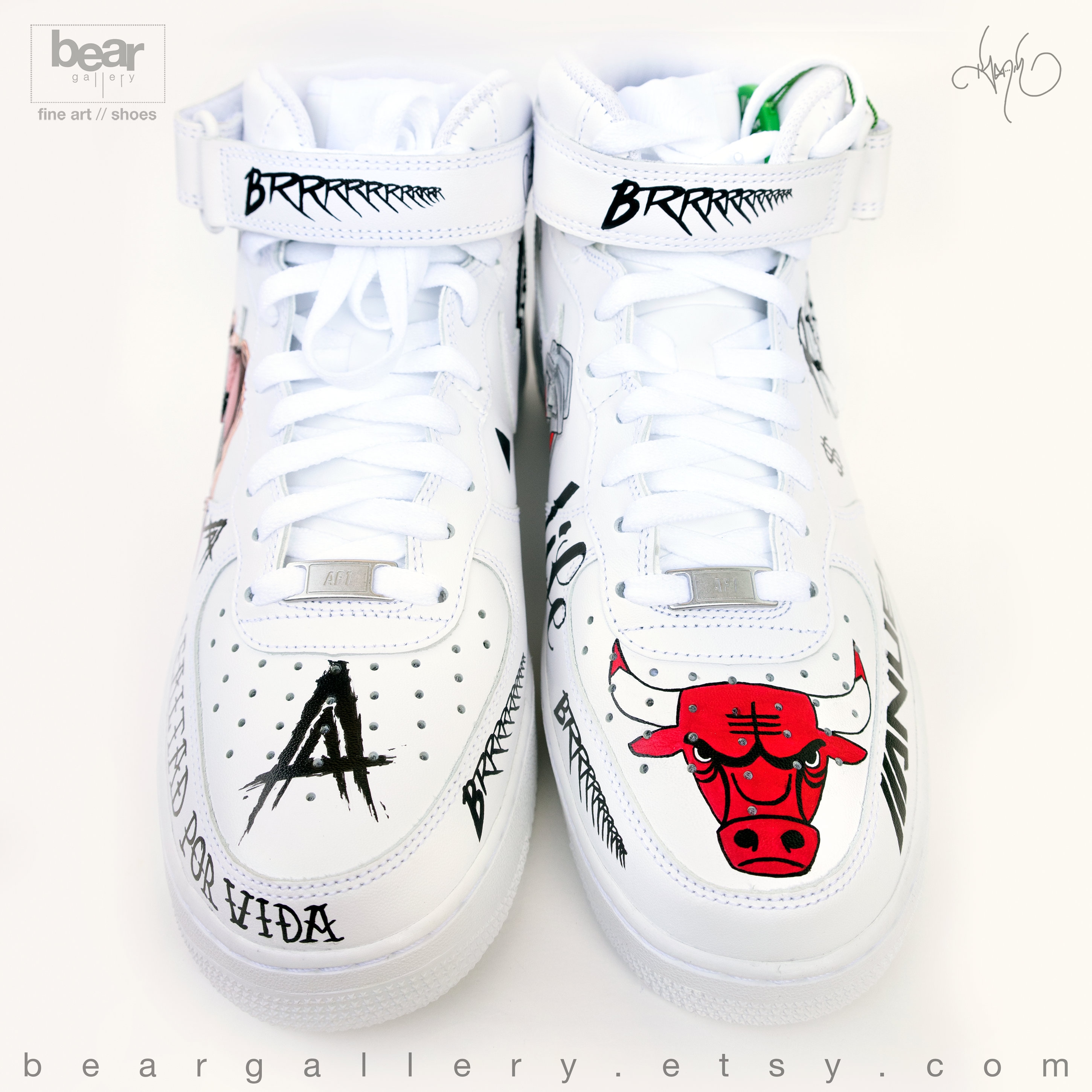 Custom Nike Air Force 1 Hand Painted Nike Shoes Anuel AA | Etsy