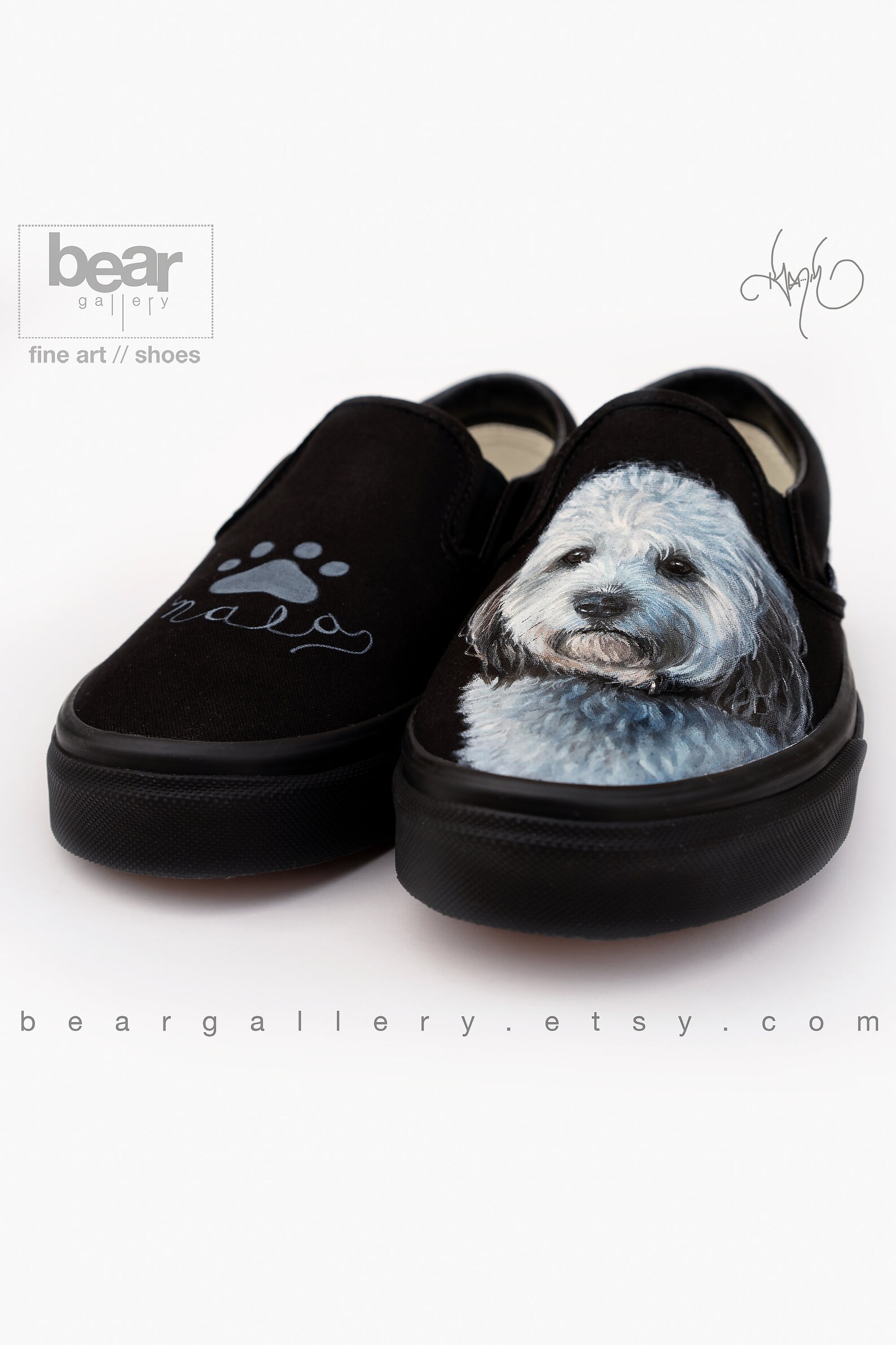 Custom Painted Dog Portrait Vans Shoes Custom Pet Portraits Etsy