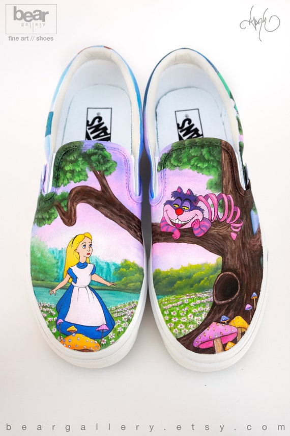 Custom Painted Alice in Wonderland Vans 