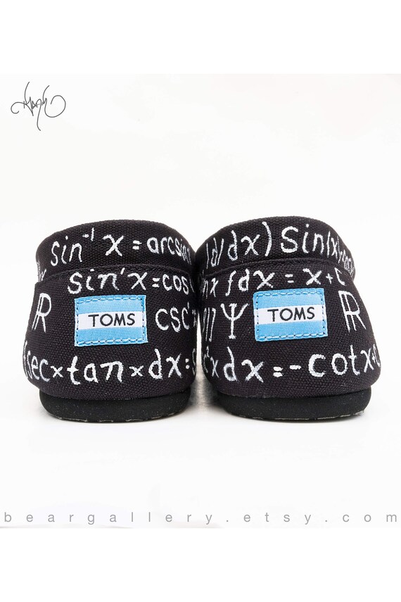 Custom Painted Math TOMS Schoenen Calculus vergelijkingen | Etsy