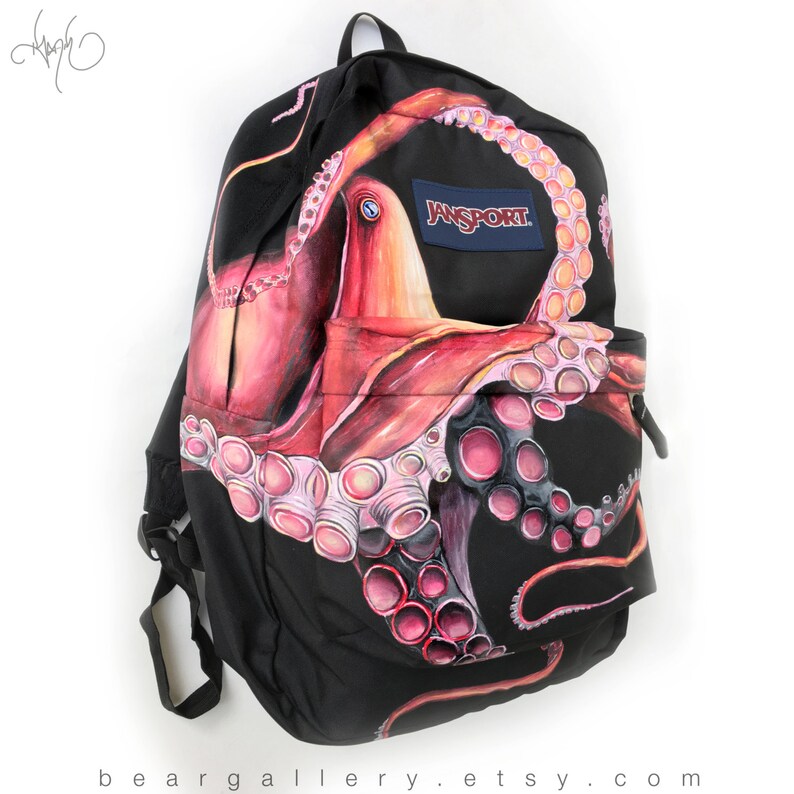 Custom Painted Jansport Octopus Backpack Hand Painted Etsy