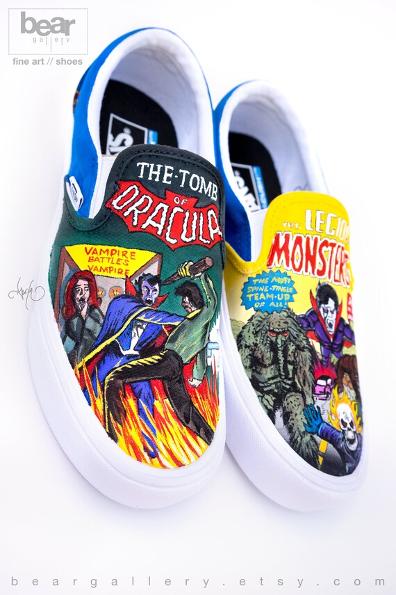 Custom Painted Comic Shoes Hand Painted Book Etsy