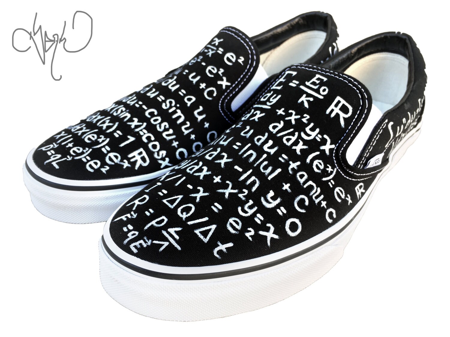 Custom Painted Calculus Vans Schoenen Custom Hand Painted | Etsy