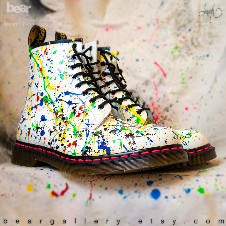 Custom Painted 90's Splash Doc Martens Splatter Paint Etsy