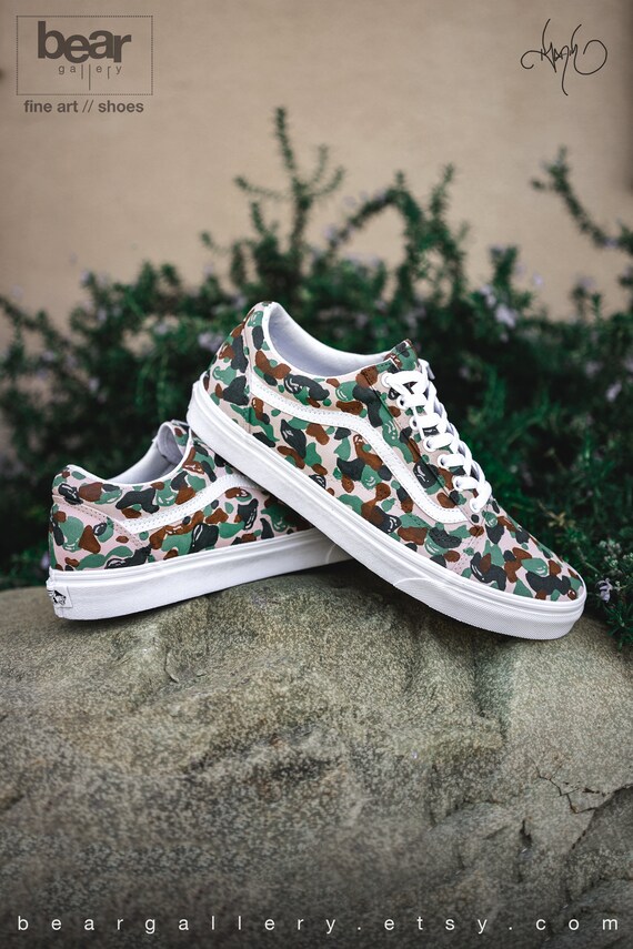 camo bape vans