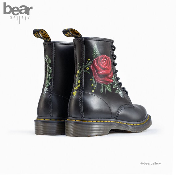 doc martin boots with roses