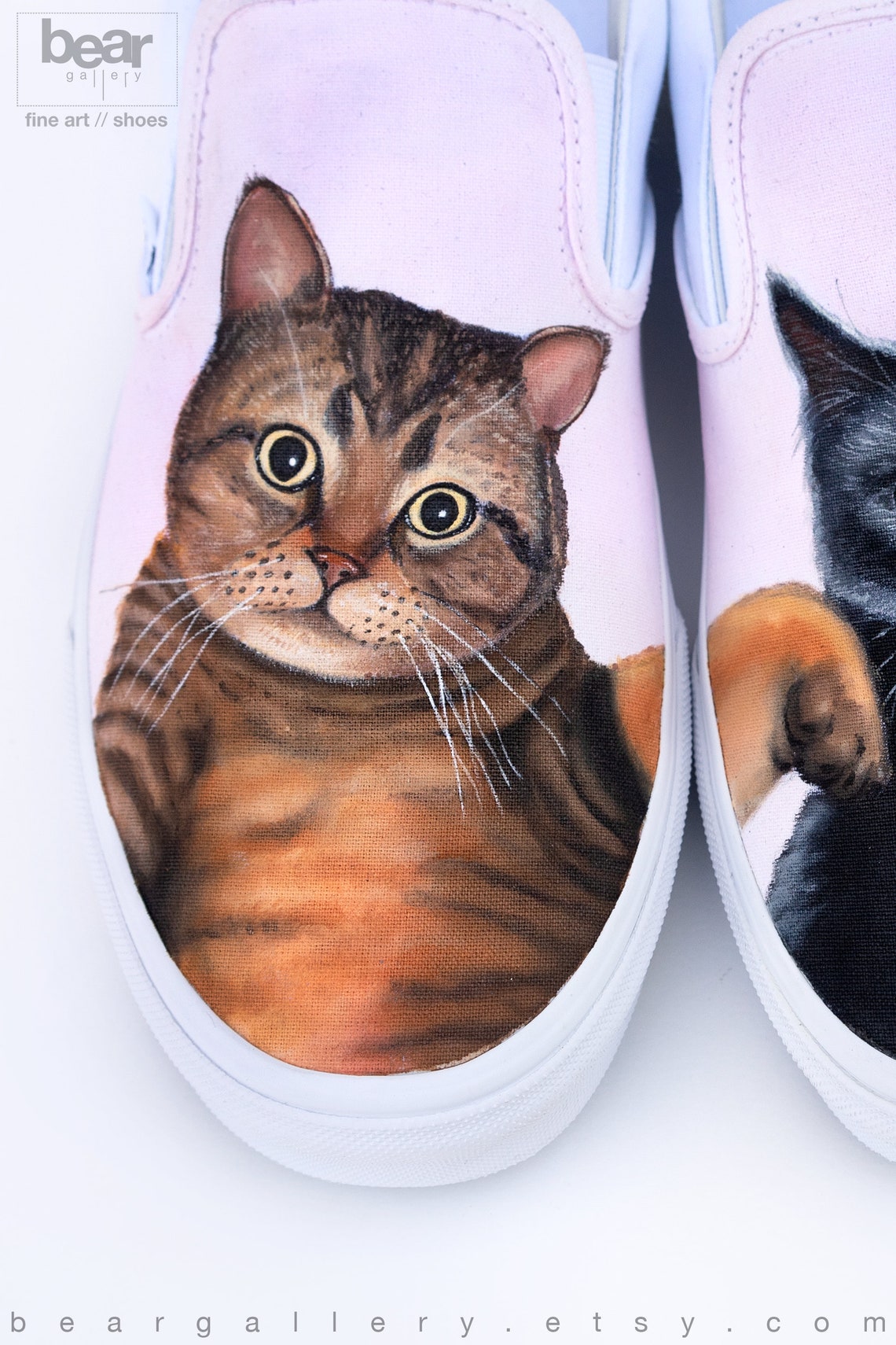 Custom Painted Cat Vans Shoes Hand Painted Cat Portraits Etsy