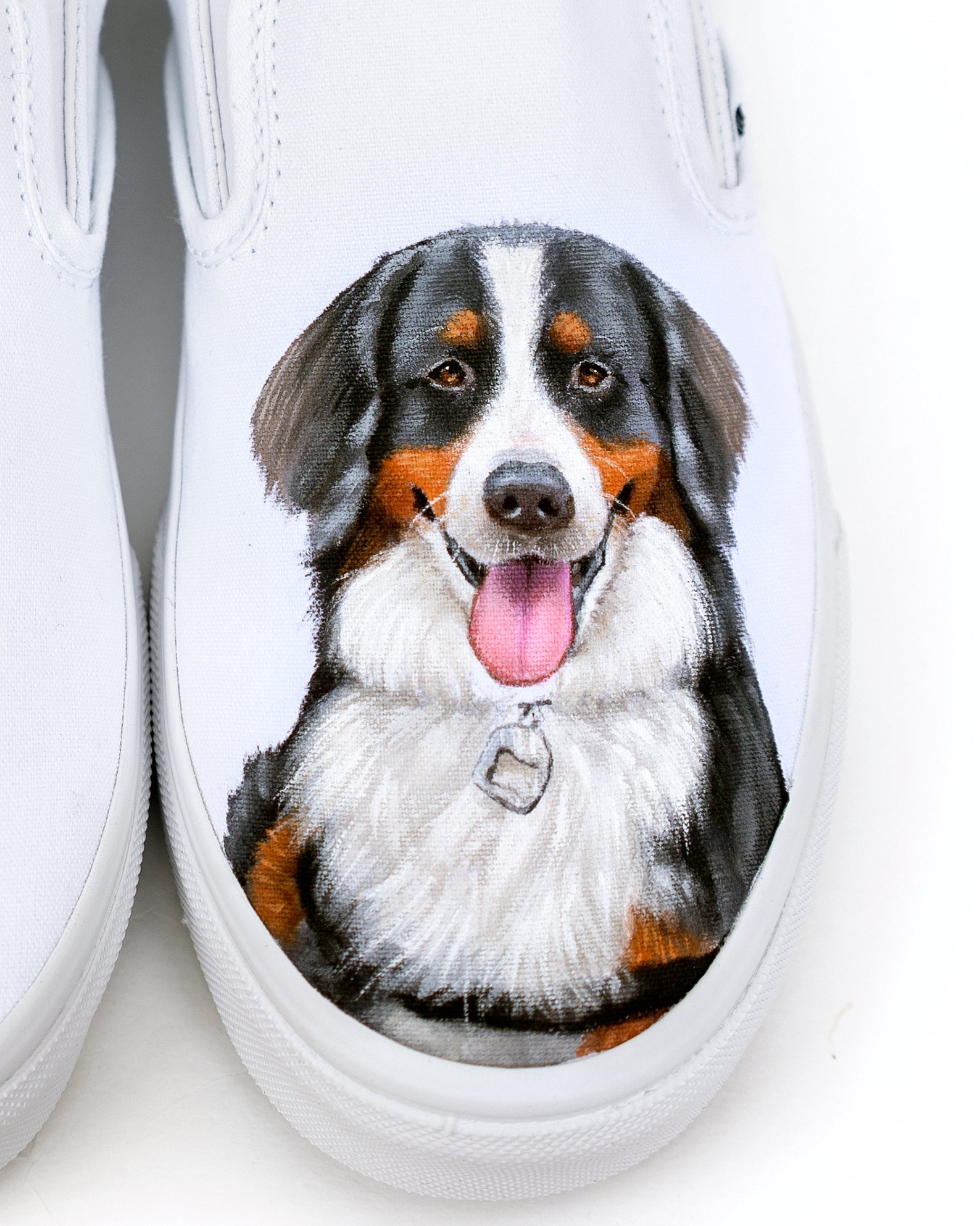 Custom Painted Dog Portrait Vans Shoes Hand Painted Dog Etsy