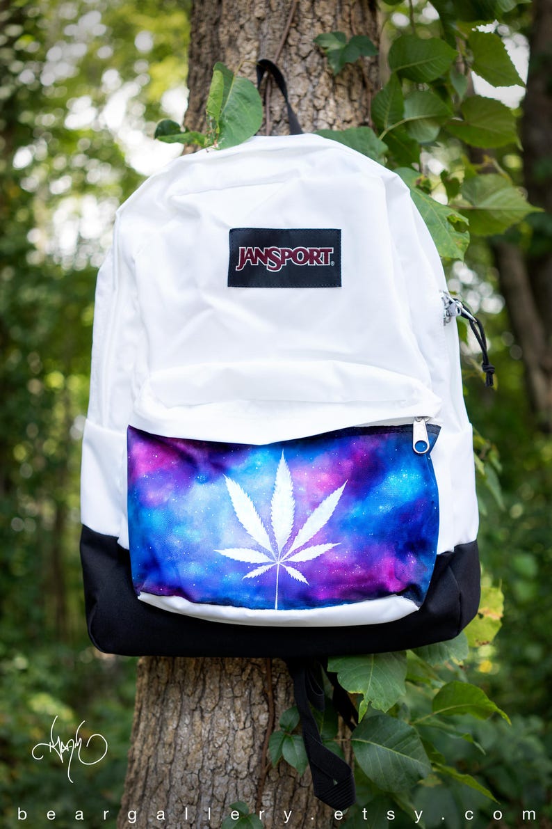 Custom Painted Cannabis Bag JanSport Marijuana Backpack Etsy