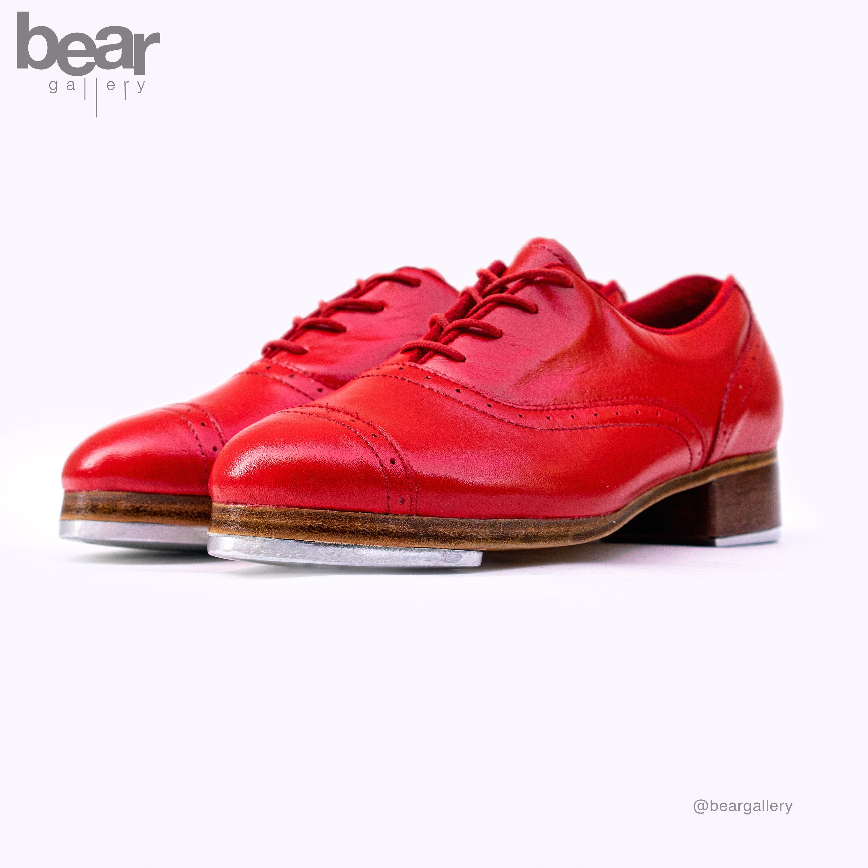 Custom Shiny Red Tap Dance Shoes Hand Painted Red Tap Dance Etsy