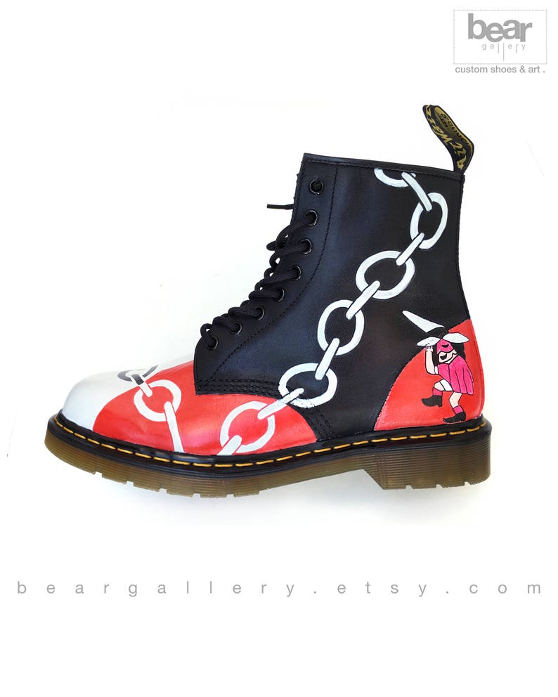 Custom Painted Doc Martens Boots Hand Painted Chains and Etsy UK