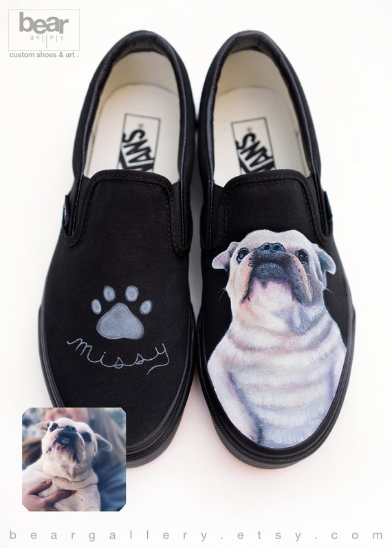 Custom Painted Dog Portrait Vans Shoes Custom Pet Portraits | Etsy