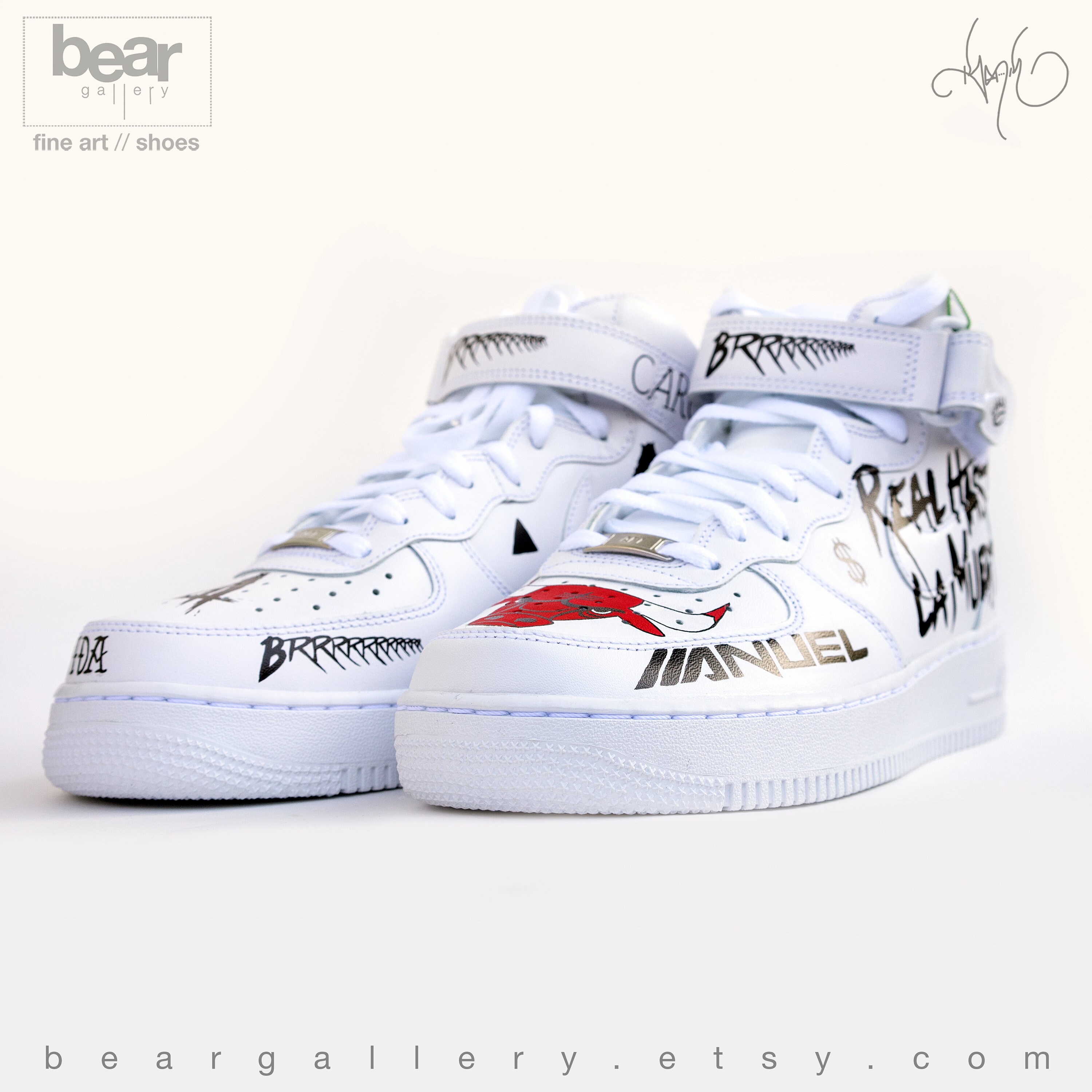 Custom Nike Air Force 1 Hand Painted Nike Shoes Anuel AA | Etsy