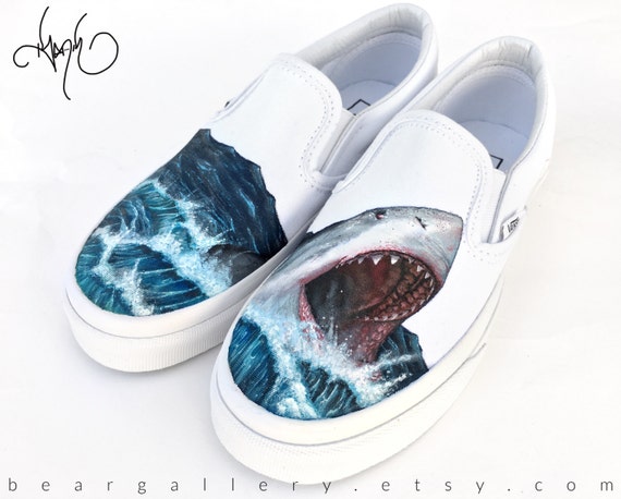 custom painted white vans