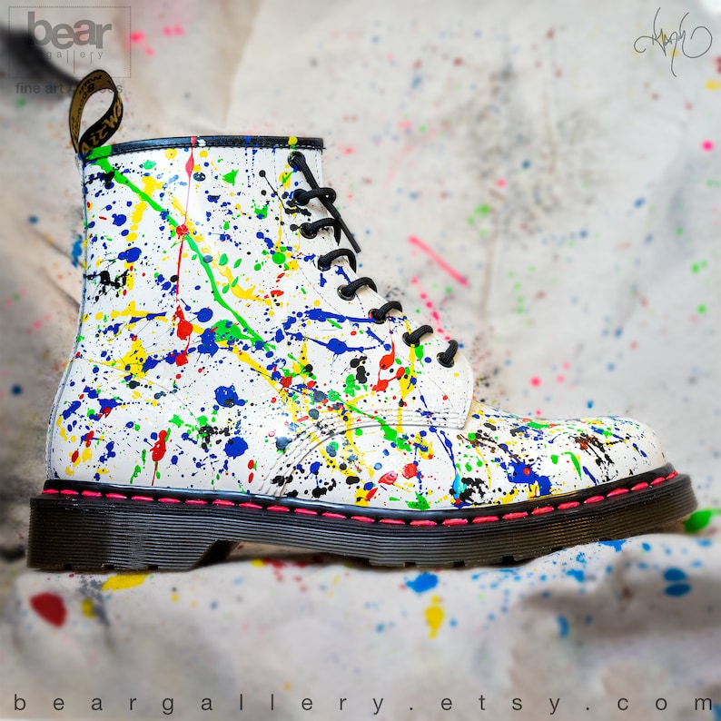 Custom Painted 90's Splash Doc Martens Splatter Paint Etsy
