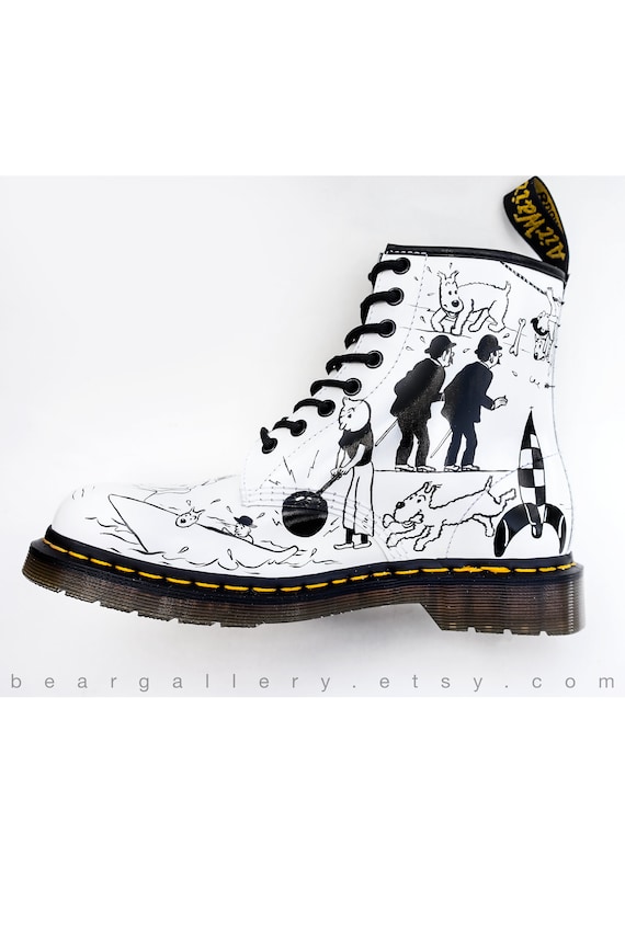 Custom Painted Cartoon Doc Martens Boots Hand Painted Doc Etsy