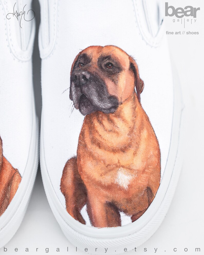 Custom Painted Dog Vans Shoes Hand Painted Dog Shoes Pet Etsy