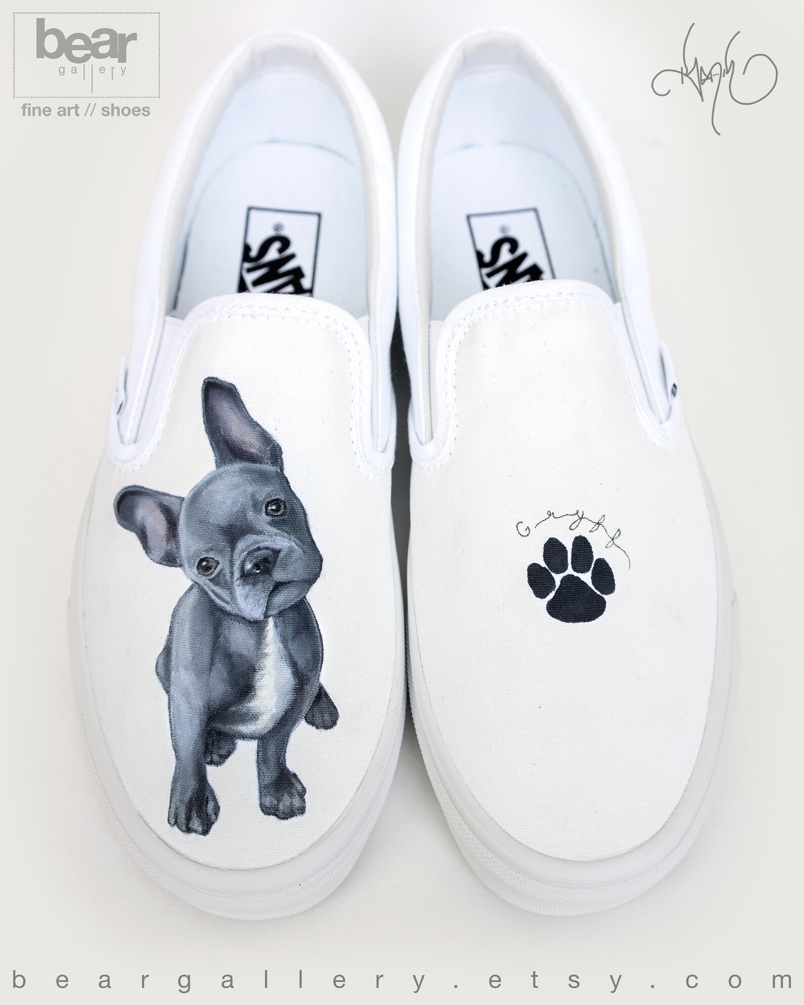 Custom Painted Dog Portrait Vans Shoes Hand Painted Terrier Etsy